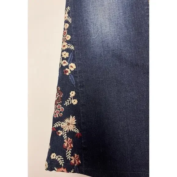 Driftwood Farrah Embroidered Flare Jeans Boho Floral Denim 30 Festival Western - Picture 6 of 11